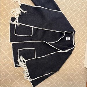 Toteme Black and White Pea Coat